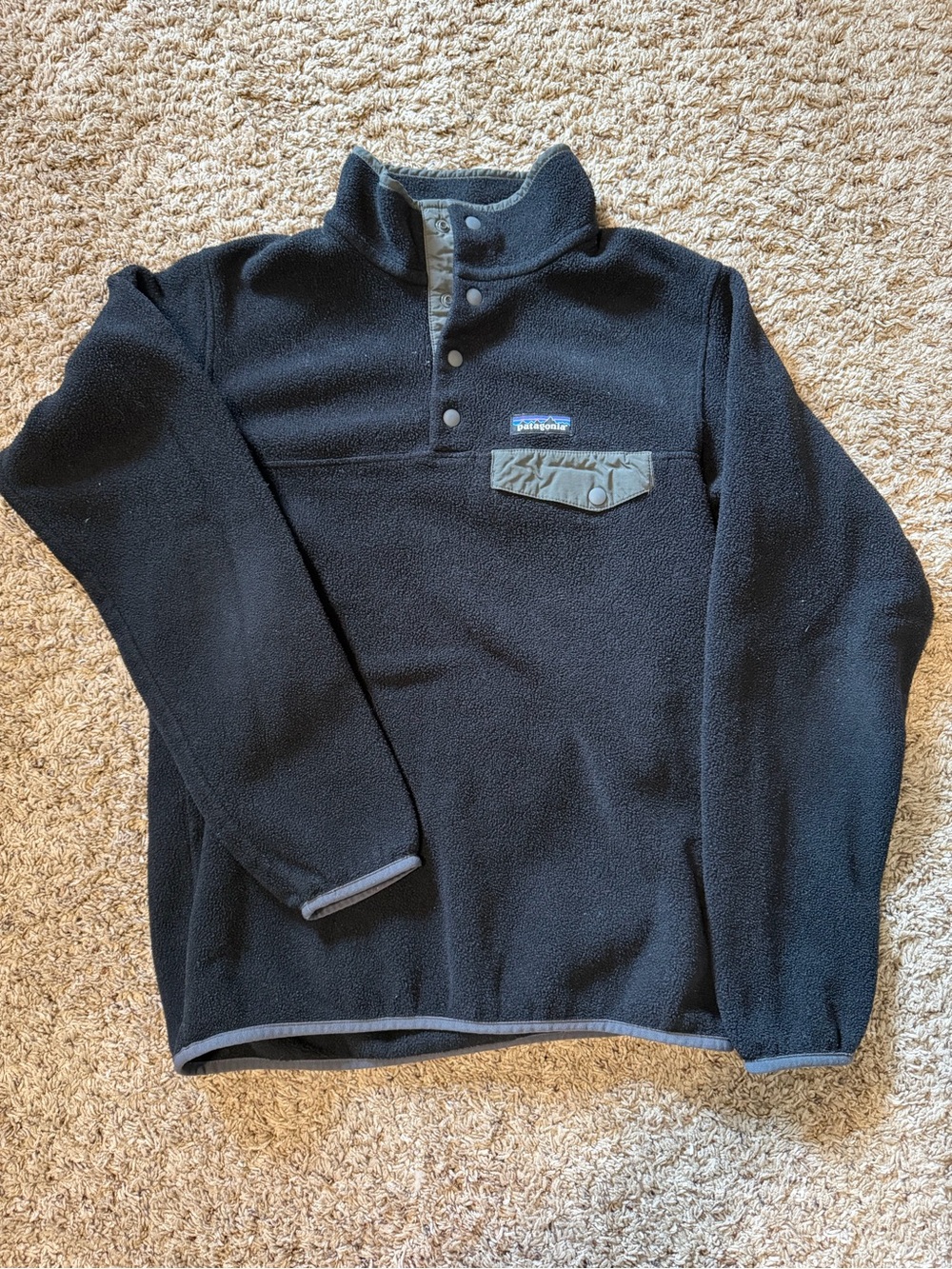 Patagonia Black Snap-Front Fleece Pullover